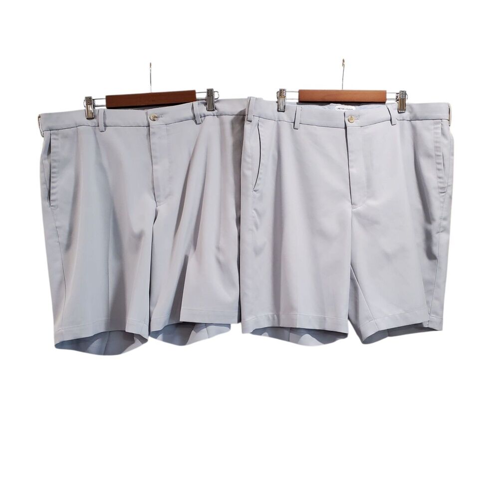 Peter Millar Size 38 Gray Salem Chino Golf Salem Performance Shorts Lot of 2 9"